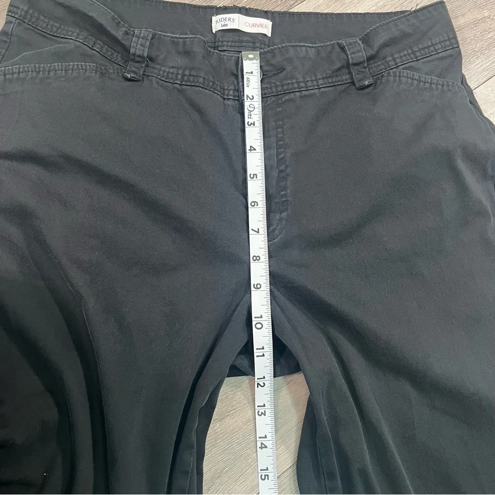 Riders by Lee Curvier Casual Dress Work Black Pants Size 16 M Chino Trousers - Picture 7 of 10